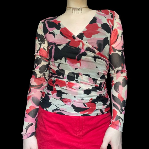 Y2k Fairy Grunge Mesh Nylon Long Sleeve Top Small - Picture 14 of 15